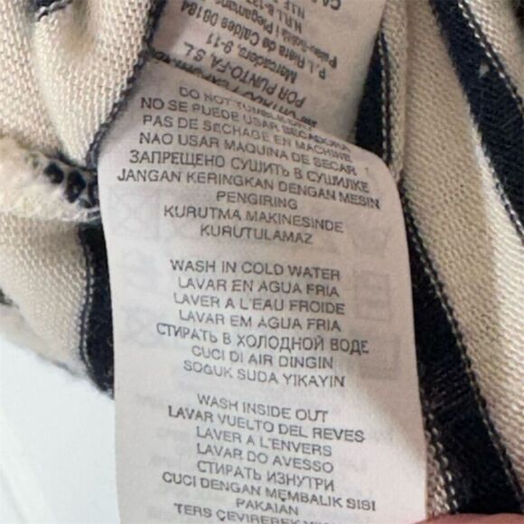 Y2K VTG MNG Black Stripe Puff Shoulder Tee XL Nautical French Clean Girl Sailor - Picture 10 of 11